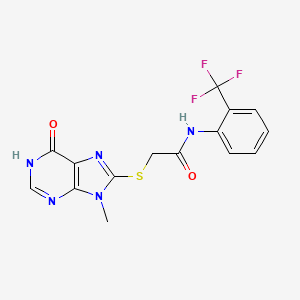 molecular formula C15H12F3N5O2S B3731560 2-[(9-methyl-6-oxo-6,9-dihydro-1H-purin-8-yl)thio]-N-[2-(trifluoromethyl)phenyl]acetamide 