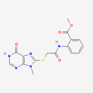 molecular formula C16H15N5O4S B3731573 methyl 2-({[(9-methyl-6-oxo-6,9-dihydro-1H-purin-8-yl)thio]acetyl}amino)benzoate 