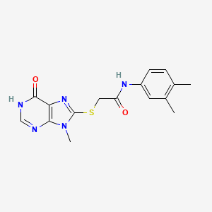 N-(3,4-dimethylphenyl)-2-[(9-methyl-6-oxo-6,9-dihydro-1H-purin-8-yl)thio]acetamide