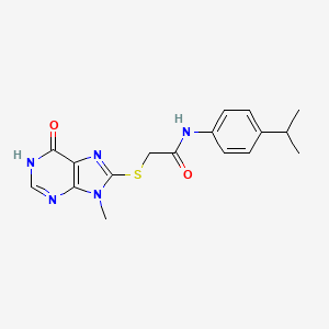 molecular formula C17H19N5O2S B3731583 N-(4-isopropylphenyl)-2-[(9-methyl-6-oxo-6,9-dihydro-1H-purin-8-yl)thio]acetamide 
