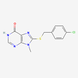 molecular formula C13H11ClN4OS B3731591 8-[(4-chlorobenzyl)thio]-9-methyl-1,9-dihydro-6H-purin-6-one 