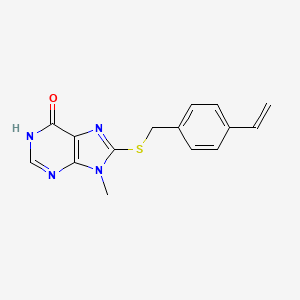 molecular formula C15H14N4OS B3731608 9-methyl-8-[(4-vinylbenzyl)thio]-1,9-dihydro-6H-purin-6-one 