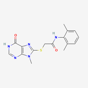 molecular formula C16H17N5O2S B3731623 N-(2,6-dimethylphenyl)-2-[(9-methyl-6-oxo-6,9-dihydro-1H-purin-8-yl)thio]acetamide 