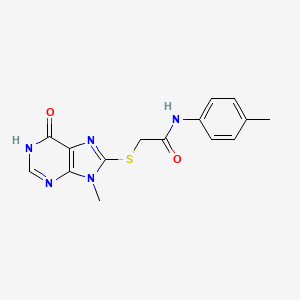 2-[(9-methyl-6-oxo-6,9-dihydro-1H-purin-8-yl)thio]-N-(4-methylphenyl)acetamide