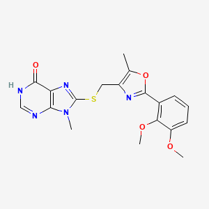 8-({[2-(2,3-dimethoxyphenyl)-5-methyl-1,3-oxazol-4-yl]methyl}thio)-9-methyl-1,9-dihydro-6H-purin-6-one