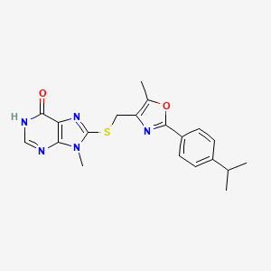molecular formula C20H21N5O2S B3731650 8-({[2-(4-isopropylphenyl)-5-methyl-1,3-oxazol-4-yl]methyl}thio)-9-methyl-1,9-dihydro-6H-purin-6-one 
