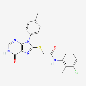 molecular formula C21H18ClN5O2S B3731659 N-(3-chloro-2-methylphenyl)-2-{[9-(4-methylphenyl)-6-oxo-6,9-dihydro-1H-purin-8-yl]thio}acetamide 