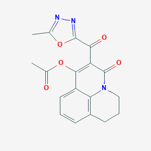 6-[(5-methyl-1,3,4-oxadiazol-2-yl)carbonyl]-5-oxo-2,3-dihydro-1H,5H-pyrido[3,2,1-ij]quinolin-7-yl acetate