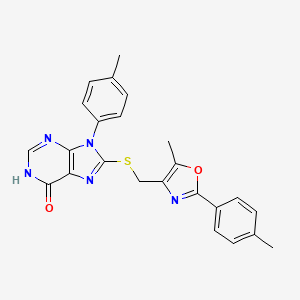 molecular formula C24H21N5O2S B3731665 8-({[5-methyl-2-(4-methylphenyl)-1,3-oxazol-4-yl]methyl}thio)-9-(4-methylphenyl)-1,9-dihydro-6H-purin-6-one 