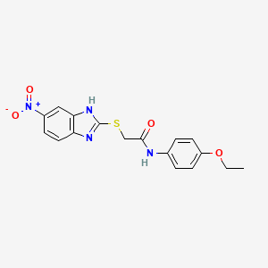 molecular formula C17H16N4O4S B3731672 N-(4-ethoxyphenyl)-2-[(5-nitro-1H-benzimidazol-2-yl)thio]acetamide 