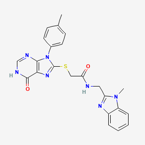 molecular formula C23H21N7O2S B3731680 N-[(1-methyl-1H-benzimidazol-2-yl)methyl]-2-{[9-(4-methylphenyl)-6-oxo-6,9-dihydro-1H-purin-8-yl]thio}acetamide 