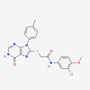 N-(3-chloro-4-methoxyphenyl)-2-{[9-(4-methylphenyl)-6-oxo-6,9-dihydro-1H-purin-8-yl]thio}acetamide