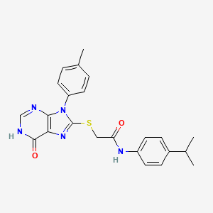 N-(4-isopropylphenyl)-2-{[9-(4-methylphenyl)-6-oxo-6,9-dihydro-1H-purin-8-yl]thio}acetamide