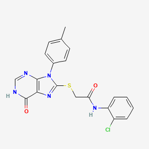 molecular formula C20H16ClN5O2S B3731691 N-(2-chlorophenyl)-2-{[9-(4-methylphenyl)-6-oxo-6,9-dihydro-1H-purin-8-yl]thio}acetamide 