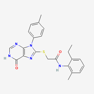 N-(2-ethyl-6-methylphenyl)-2-{[9-(4-methylphenyl)-6-oxo-6,9-dihydro-1H-purin-8-yl]thio}acetamide