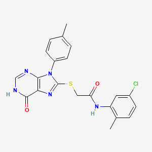 N-(5-chloro-2-methylphenyl)-2-{[9-(4-methylphenyl)-6-oxo-6,9-dihydro-1H-purin-8-yl]thio}acetamide