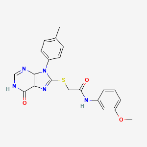 molecular formula C21H19N5O3S B3731710 N-(3-methoxyphenyl)-2-{[9-(4-methylphenyl)-6-oxo-6,9-dihydro-1H-purin-8-yl]thio}acetamide 