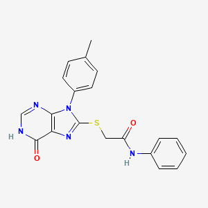 2-{[9-(4-methylphenyl)-6-oxo-6,9-dihydro-1H-purin-8-yl]thio}-N-phenylacetamide