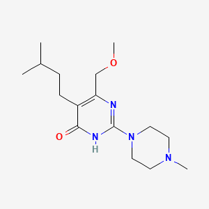 6-(methoxymethyl)-5-(3-methylbutyl)-2-(4-methyl-1-piperazinyl)-4(3H)-pyrimidinone