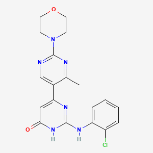 molecular formula C19H19ClN6O2 B3731774 2-[(2-chlorophenyl)amino]-4'-methyl-2'-(4-morpholinyl)-4,5'-bipyrimidin-6(1H)-one 