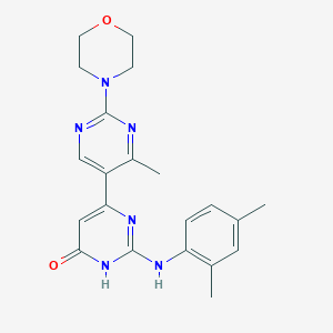 molecular formula C21H24N6O2 B3731780 2-[(2,4-dimethylphenyl)amino]-4'-methyl-2'-(4-morpholinyl)-4,5'-bipyrimidin-6(1H)-one 