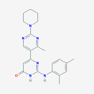 molecular formula C22H26N6O B3731781 2-[(2,4-dimethylphenyl)amino]-4'-methyl-2'-(1-piperidinyl)-4,5'-bipyrimidin-6(1H)-one 