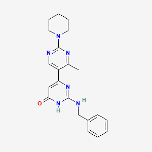 molecular formula C21H24N6O B3731783 2-(benzylamino)-4'-methyl-2'-(1-piperidinyl)-4,5'-bipyrimidin-6(1H)-one 