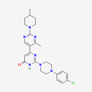 2-[4-(4-chlorophenyl)-1-piperazinyl]-4'-methyl-2'-(4-methyl-1-piperidinyl)-4,5'-bipyrimidin-6(1H)-one