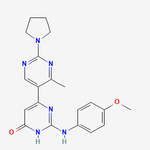 molecular formula C20H22N6O2 B3731803 2-[(4-methoxyphenyl)amino]-4'-methyl-2'-(1-pyrrolidinyl)-4,5'-bipyrimidin-6(1H)-one 