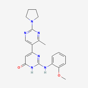 molecular formula C20H22N6O2 B3731820 2-[(2-methoxyphenyl)amino]-4'-methyl-2'-(1-pyrrolidinyl)-4,5'-bipyrimidin-6(1H)-one 