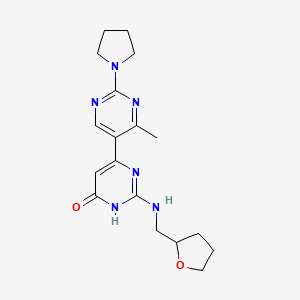 molecular formula C18H24N6O2 B3731828 4'-methyl-2'-(1-pyrrolidinyl)-2-[(tetrahydro-2-furanylmethyl)amino]-4,5'-bipyrimidin-6(1H)-one 