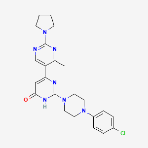 molecular formula C23H26ClN7O B3731829 2-[4-(4-chlorophenyl)-1-piperazinyl]-4'-methyl-2'-(1-pyrrolidinyl)-4,5'-bipyrimidin-6(1H)-one 