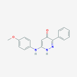 molecular formula C17H15N3O2 B373184 6-(4-Methoxyanilino)-3-phenyl-4-pyridazinol 