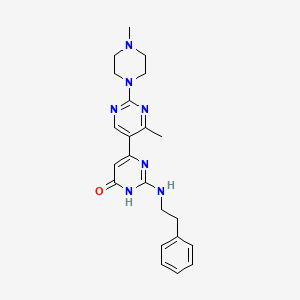 molecular formula C22H27N7O B3731840 4'-methyl-2'-(4-methyl-1-piperazinyl)-2-[(2-phenylethyl)amino]-4,5'-bipyrimidin-6(1H)-one 