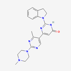 molecular formula C22H25N7O B3731853 2-(2,3-dihydro-1H-indol-1-yl)-4'-methyl-2'-(4-methyl-1-piperazinyl)-4,5'-bipyrimidin-6(1H)-one 