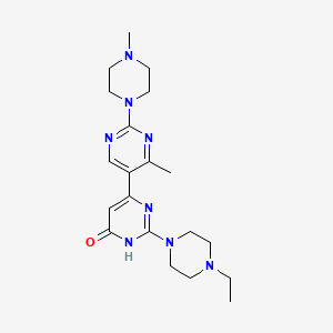 molecular formula C20H30N8O B3731858 2-(4-ethyl-1-piperazinyl)-4'-methyl-2'-(4-methyl-1-piperazinyl)-4,5'-bipyrimidin-6(1H)-one 
