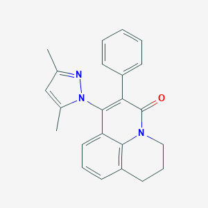 molecular formula C23H21N3O B373188 7-(3,5-dimethyl-1H-pyrazol-1-yl)-6-phenyl-2,3-dihydro-1H,5H-pyrido[3,2,1-ij]quinolin-5-one 