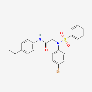 molecular formula C22H21BrN2O3S B3731899 N~2~-(4-bromophenyl)-N~1~-(4-ethylphenyl)-N~2~-(phenylsulfonyl)glycinamide 