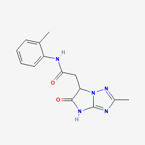 molecular formula C14H15N5O2 B3731904 2-(2-methyl-5-oxo-5,6-dihydro-4H-imidazo[1,2-b][1,2,4]triazol-6-yl)-N-(2-methylphenyl)acetamide 