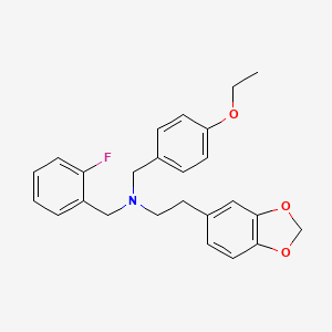 molecular formula C25H26FNO3 B3731928 2-(1,3-benzodioxol-5-yl)-N-(4-ethoxybenzyl)-N-(2-fluorobenzyl)ethanamine 