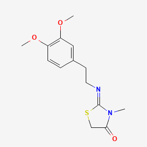 molecular formula C14H18N2O3S B3731933 2-{[2-(3,4-dimethoxyphenyl)ethyl]imino}-3-methyl-1,3-thiazolidin-4-one 