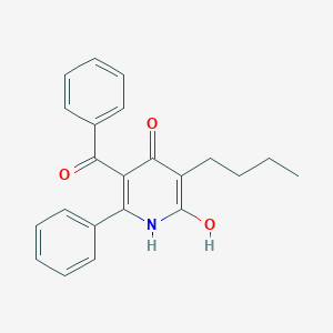 molecular formula C22H21NO3 B373194 5-benzoyl-3-butyl-2-hydroxy-6-phenyl-1H-pyridin-4-one 