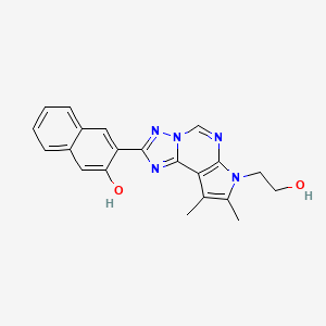 molecular formula C21H19N5O2 B3731945 3-[7-(2-hydroxyethyl)-8,9-dimethyl-7H-pyrrolo[3,2-e][1,2,4]triazolo[1,5-c]pyrimidin-2-yl]-2-naphthol 