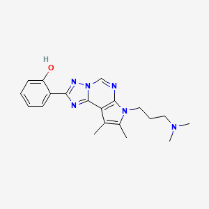 molecular formula C20H24N6O B3731957 2-{7-[3-(dimethylamino)propyl]-8,9-dimethyl-7H-pyrrolo[3,2-e][1,2,4]triazolo[1,5-c]pyrimidin-2-yl}phenol 