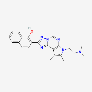 molecular formula C23H24N6O B3731959 2-{7-[2-(dimethylamino)ethyl]-8,9-dimethyl-7H-pyrrolo[3,2-e][1,2,4]triazolo[1,5-c]pyrimidin-2-yl}-1-naphthol 