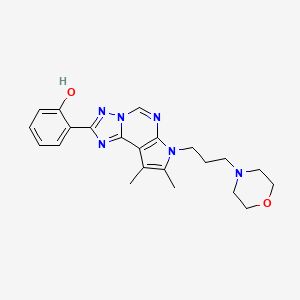 molecular formula C22H26N6O2 B3731962 2-{8,9-dimethyl-7-[3-(4-morpholinyl)propyl]-7H-pyrrolo[3,2-e][1,2,4]triazolo[1,5-c]pyrimidin-2-yl}phenol 