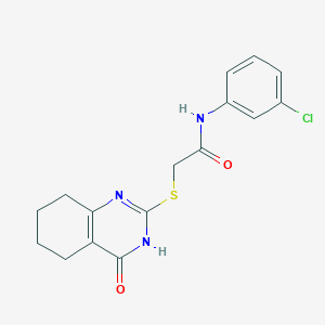 molecular formula C16H16ClN3O2S B3731975 N-(3-chlorophenyl)-2-[(4-oxo-3,4,5,6,7,8-hexahydro-2-quinazolinyl)thio]acetamide 