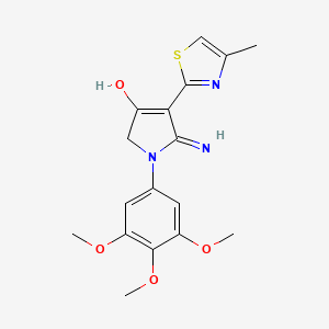 molecular formula C17H19N3O4S B3731985 5-amino-4-(4-methyl-1,3-thiazol-2-yl)-1-(3,4,5-trimethoxyphenyl)-1,2-dihydro-3H-pyrrol-3-one 