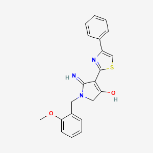 molecular formula C21H19N3O2S B3731995 5-amino-1-(2-methoxybenzyl)-4-(4-phenyl-1,3-thiazol-2-yl)-1,2-dihydro-3H-pyrrol-3-one 