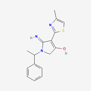 molecular formula C16H17N3OS B3732010 5-amino-4-(4-methyl-1,3-thiazol-2-yl)-1-(1-phenylethyl)-1,2-dihydro-3H-pyrrol-3-one 